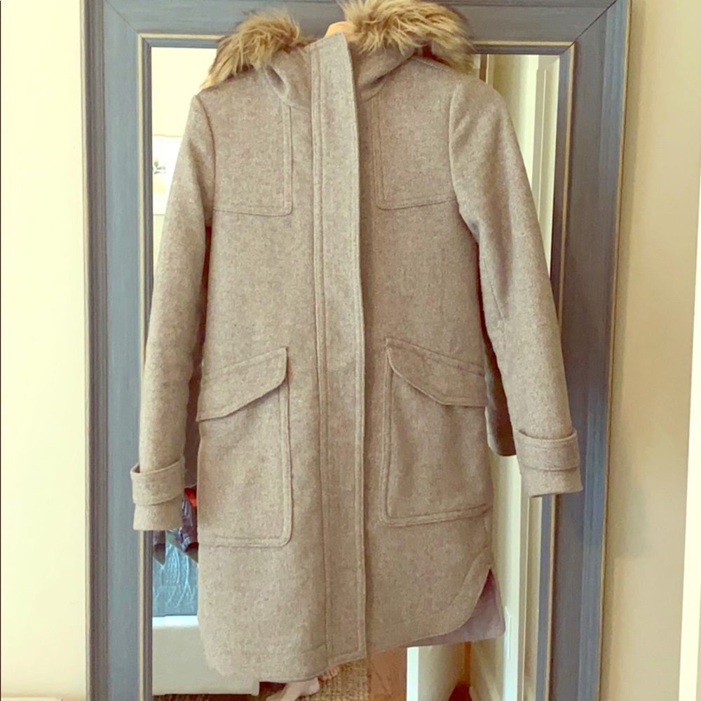 Ann Taylor Wool Faux Fur Jacket